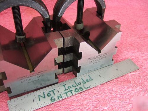 Brown&sharpe 750 b matched pair v-block hardened clamp 