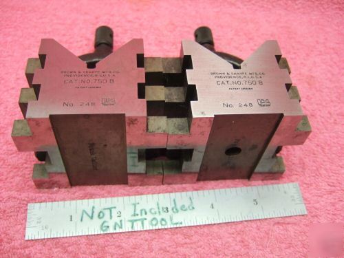 Brown&sharpe 750 b matched pair v-block hardened clamp 