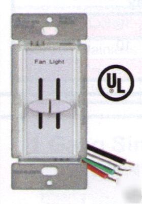 Decorative slide fan and light speed control, ivory 