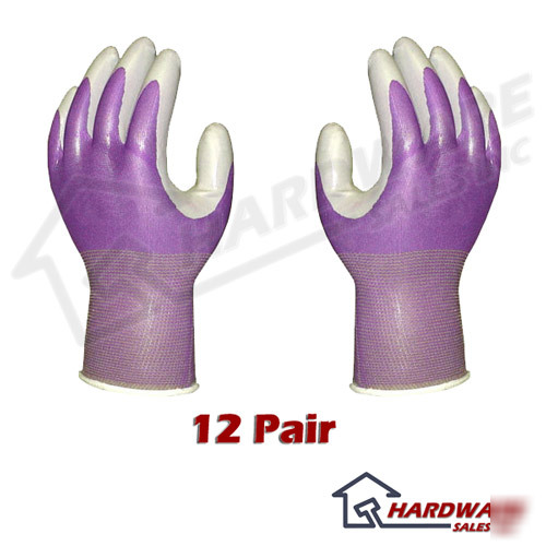 New atlas fit 370 purple nitrile gloves small s 12-pack 