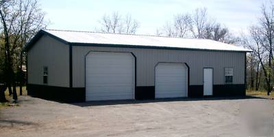 Pole barn 30X50 w/ overhangs mtrl list building plan cd