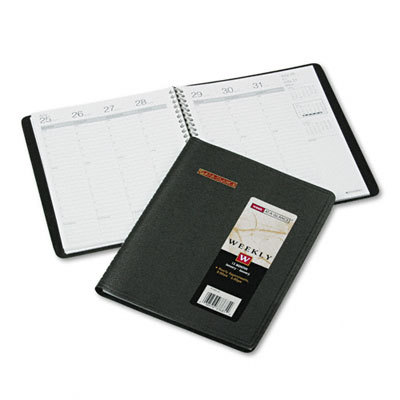 Weekly appointment book, seven-day hourly ruling black