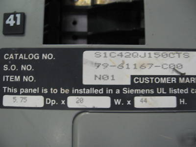 Siemens 250 amp 208V 3P4W main breaker panel indoor 