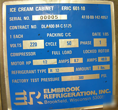 Unused refrigerated ice cream cabinet freezer 50 hz