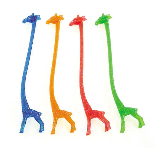 100 neon cocktail giraffe stirrer - swizzle sticks bar