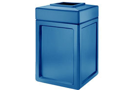38 gallon square waste receptacle - blue