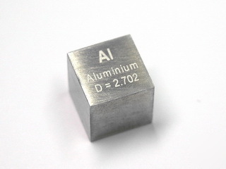 Aluminum metal precision cube 10X10X10MM - 2.7 grams