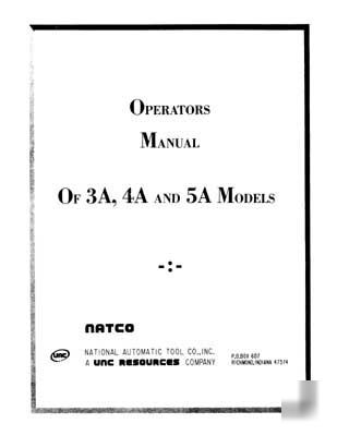 Carlton 3A 4A & 5A radial drill operators manual