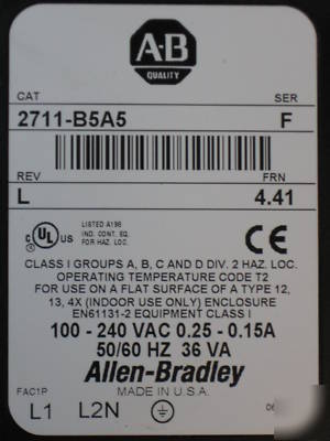 Allen bradley panelview 550 2711-B5A5 rev a series c