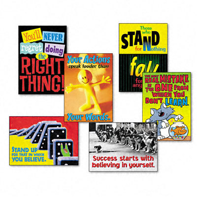 Assorted themed motivational prints 13/8W x 19H 6/pack
