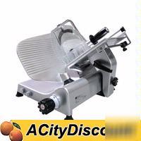 Ergonomic manual gravity feed meat slicer 12