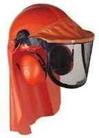 Peltor G414 lumberjack helmet faceshield earmuff system