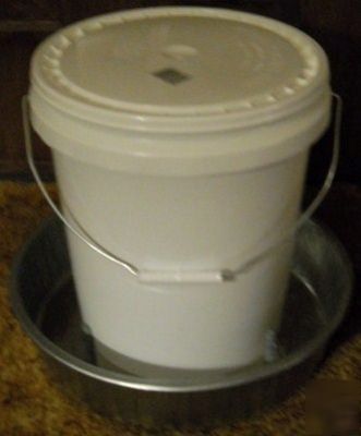 Chicken & poultry feeder 30LB galvanized base no waste 