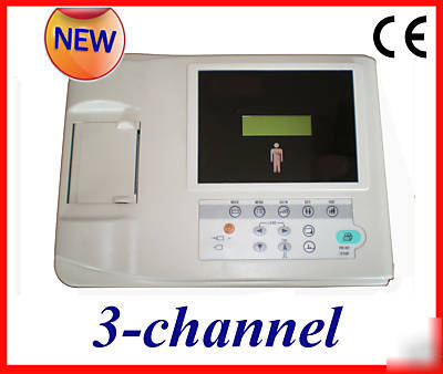 New 3-channel ecg ekg machine electrocardiograph