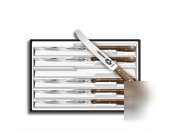 Rh forschner steak knife set wavy 6 piece round tip |1