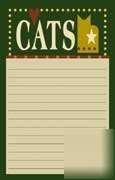 Cats country primitive small lined notepad