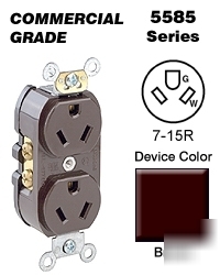 Genuine hubbellÂ® 5302, 7-15R duplex receptacle + plug