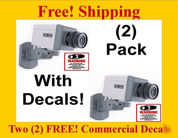 2 fake/dummy security camera scanning,motion & decals