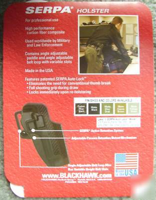 Blackhawk police tactical rh serpa holster~sig 220/226
