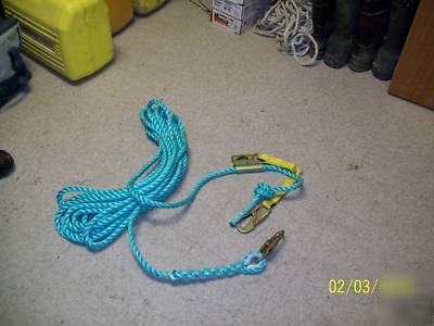 Safety rope for harnasses with shock absorber 50 foot
