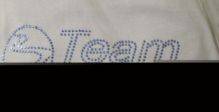 Business logo ad custom rhinestone t-shirt top