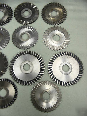 Milling cutters, side cutting saws, hss, 19PC lot