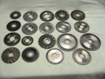Milling cutters, side cutting saws, hss, 19PC lot