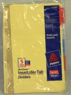 5.5X8.5 insertable 5TAB dividers avery 36 sets of 5 