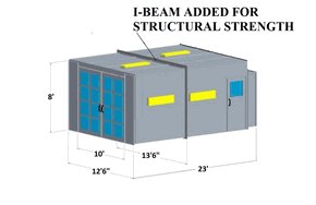 Cross flow paint booth / spray booths - flat top