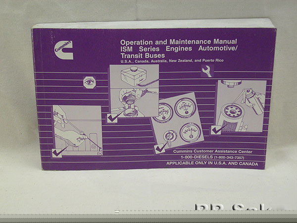 Cummins ism engine tranist buses maintenance manual