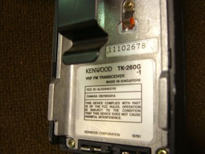 Kenwood tk-260G vhf 140-175 mhz 8 ch portable radio ht