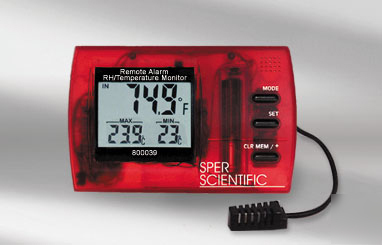 Relative humidity temperature remote alarm monitor 8039