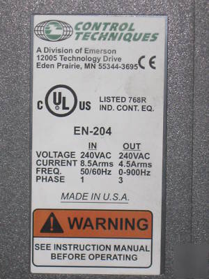Emerson en-204 control techniques motion control fm-3