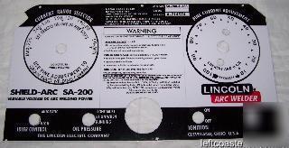 New lincoln welders sa-200-163 black face plate l-5750, 