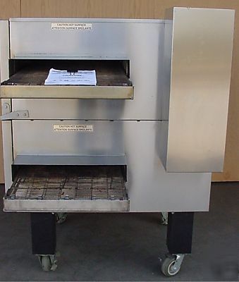Nice blodgett MT2136G gas double conveyor pizza ovens