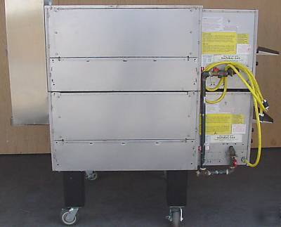 Nice blodgett MT2136G gas double conveyor pizza ovens