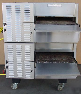 Nice blodgett MT2136G gas double conveyor pizza ovens