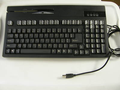 Unitech pos keyboard K2724U-b 104-key usb w/ mag reader