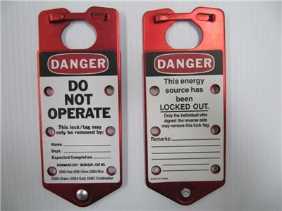 (lot of 2) brady 65960 labeled lockout hasp