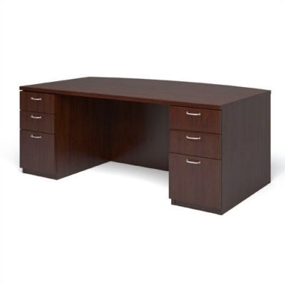 Steelcase executive double pedestal bow front desk