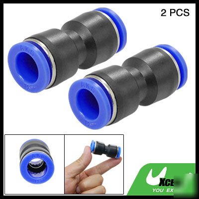 2 pcs 12 x 12MM push in one touch straight fittings