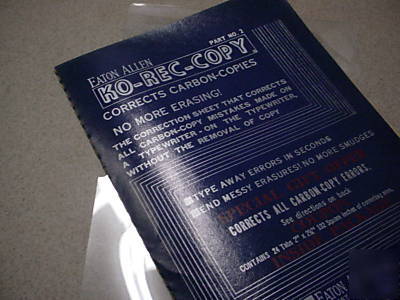 Ko-rec-type ko-rec-copy typewriter correction sheets