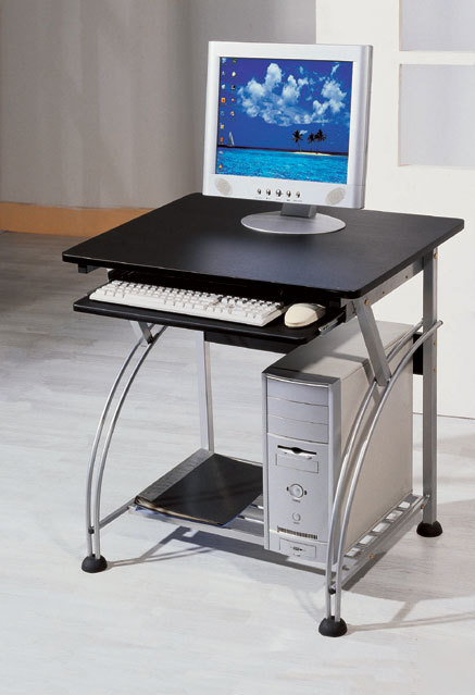 New black computer home office desk w executive style