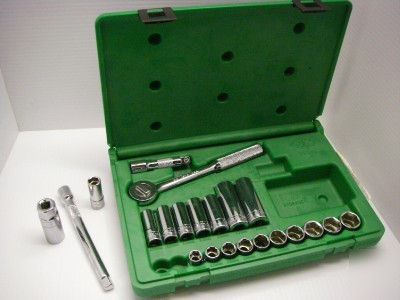 New sk 91820 22 pc socket set free gift 6 point ratchet