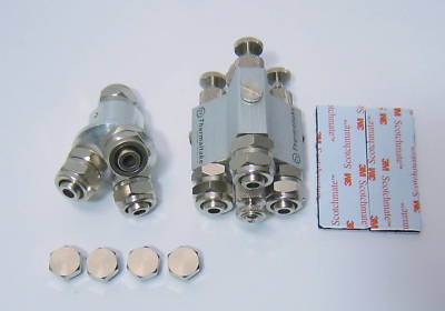 Splitter set adjustable flow w compression fittings 