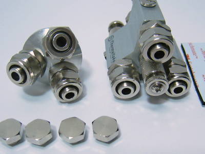 Splitter set adjustable flow w compression fittings 