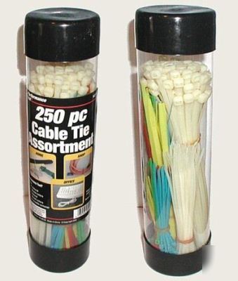 (01) nylon cable wire ties 250 pc assortment fasteners