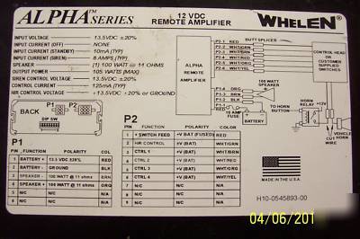 ALPHA12R remote amplifier whelen ems fire
