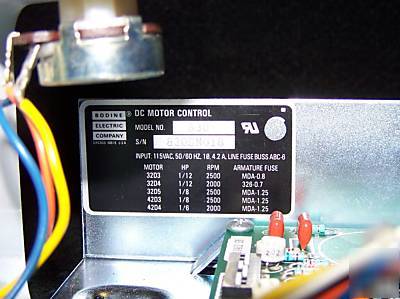 Bodine 830 type fpm vari speed control,dc motor control