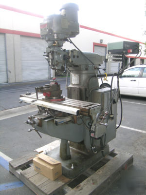 Bridgeport vertical knee mill dro power feed 9X48 2HP